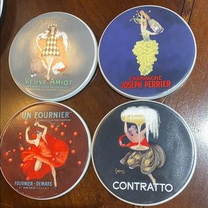 Pottery Barn set of 4 Porcelain Coasters “Bubbly”